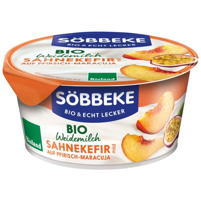 Sahnekefir auf Pfirsich-Maracuja - Weidemilch
