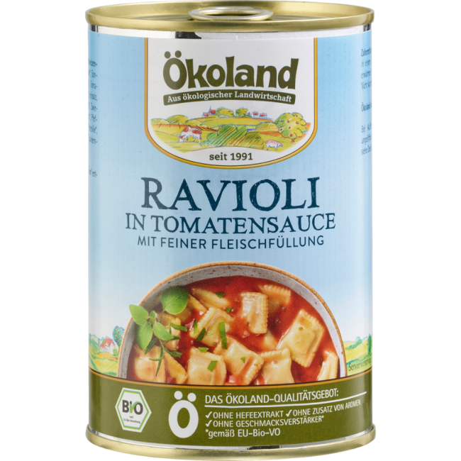 Ravioli mit Fleischfüllung in Tomatensauce