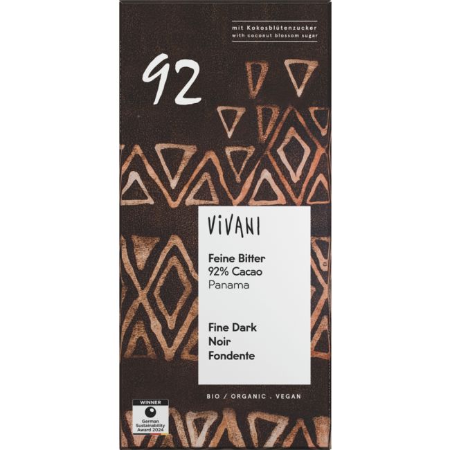 Schokolade Feine Bitter mit 92% Cacao