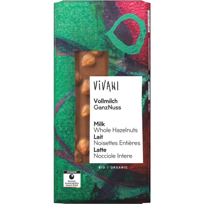 Vollmilchschokolade ganze Nüsse